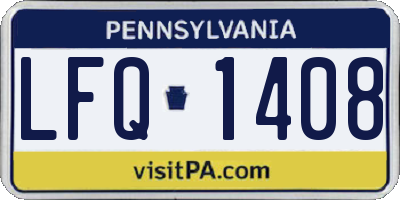 PA license plate LFQ1408