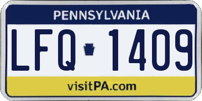 PA license plate LFQ1409