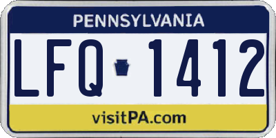 PA license plate LFQ1412