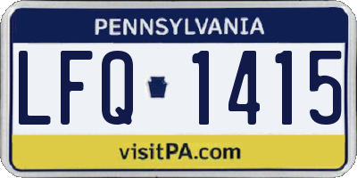 PA license plate LFQ1415