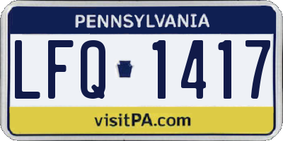 PA license plate LFQ1417