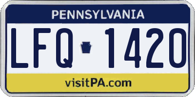 PA license plate LFQ1420