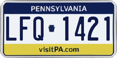 PA license plate LFQ1421