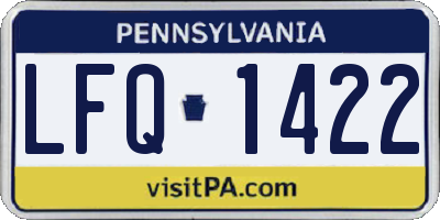 PA license plate LFQ1422