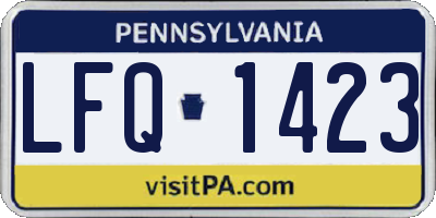PA license plate LFQ1423