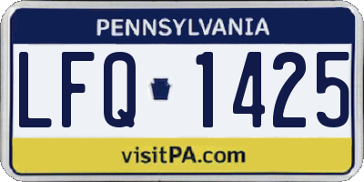PA license plate LFQ1425