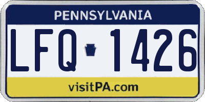 PA license plate LFQ1426
