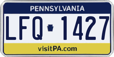 PA license plate LFQ1427