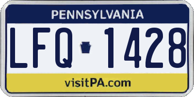 PA license plate LFQ1428