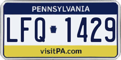 PA license plate LFQ1429
