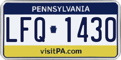 PA license plate LFQ1430