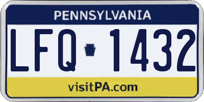 PA license plate LFQ1432