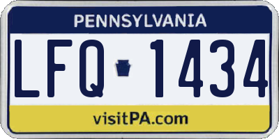 PA license plate LFQ1434