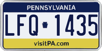 PA license plate LFQ1435