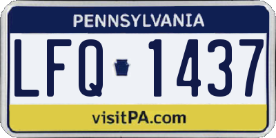 PA license plate LFQ1437