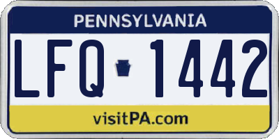 PA license plate LFQ1442