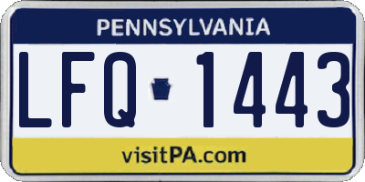 PA license plate LFQ1443