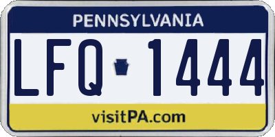 PA license plate LFQ1444