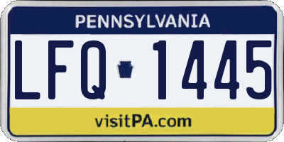 PA license plate LFQ1445