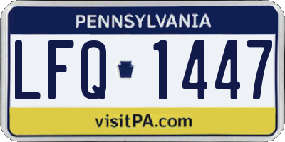 PA license plate LFQ1447