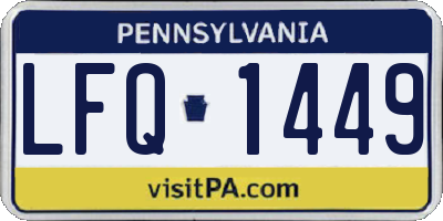 PA license plate LFQ1449