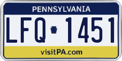 PA license plate LFQ1451