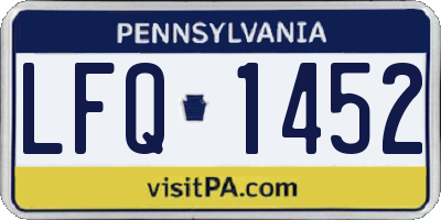 PA license plate LFQ1452