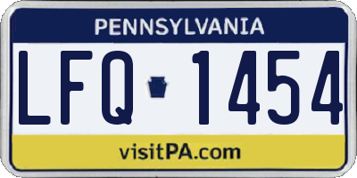 PA license plate LFQ1454