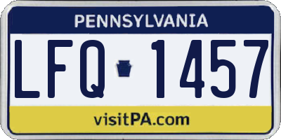 PA license plate LFQ1457