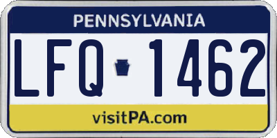 PA license plate LFQ1462