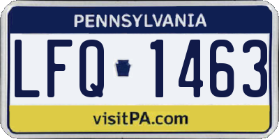 PA license plate LFQ1463