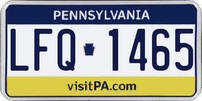 PA license plate LFQ1465