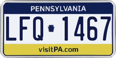 PA license plate LFQ1467