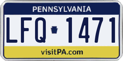 PA license plate LFQ1471