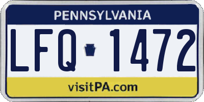 PA license plate LFQ1472