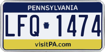 PA license plate LFQ1474