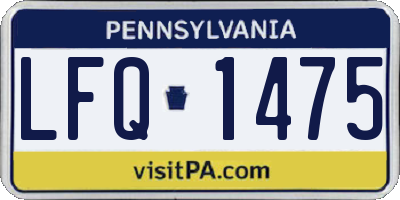 PA license plate LFQ1475