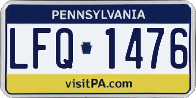 PA license plate LFQ1476