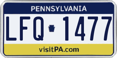 PA license plate LFQ1477
