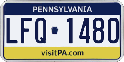 PA license plate LFQ1480