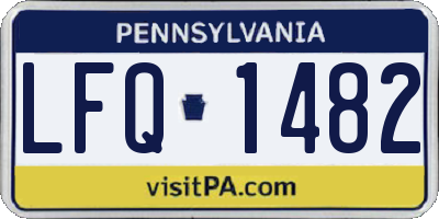 PA license plate LFQ1482