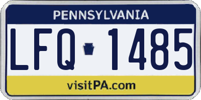 PA license plate LFQ1485