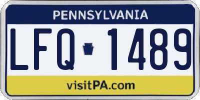PA license plate LFQ1489
