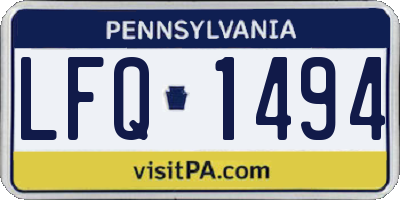 PA license plate LFQ1494