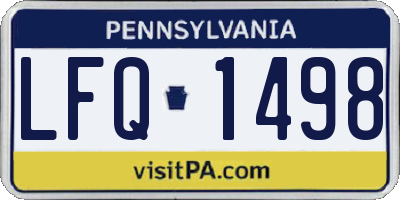 PA license plate LFQ1498