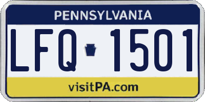 PA license plate LFQ1501