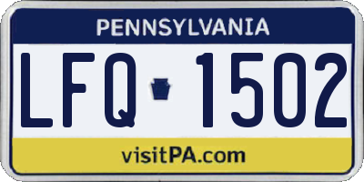 PA license plate LFQ1502
