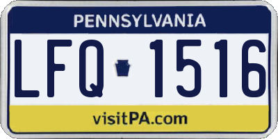 PA license plate LFQ1516