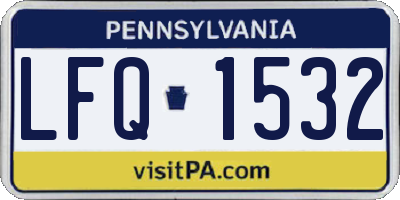 PA license plate LFQ1532