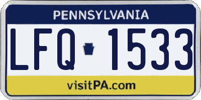 PA license plate LFQ1533